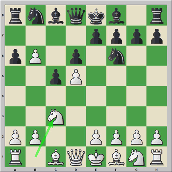 Gambito Volga - Variante 5.b6 d6 Cc3