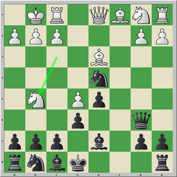 Francesa - Avance 4.c3 Cc6 5.Cf3 Db6 6.Ad3 cxd4 7.cxd4 Ad7 8.0-0 Cxd4 9.Cg5